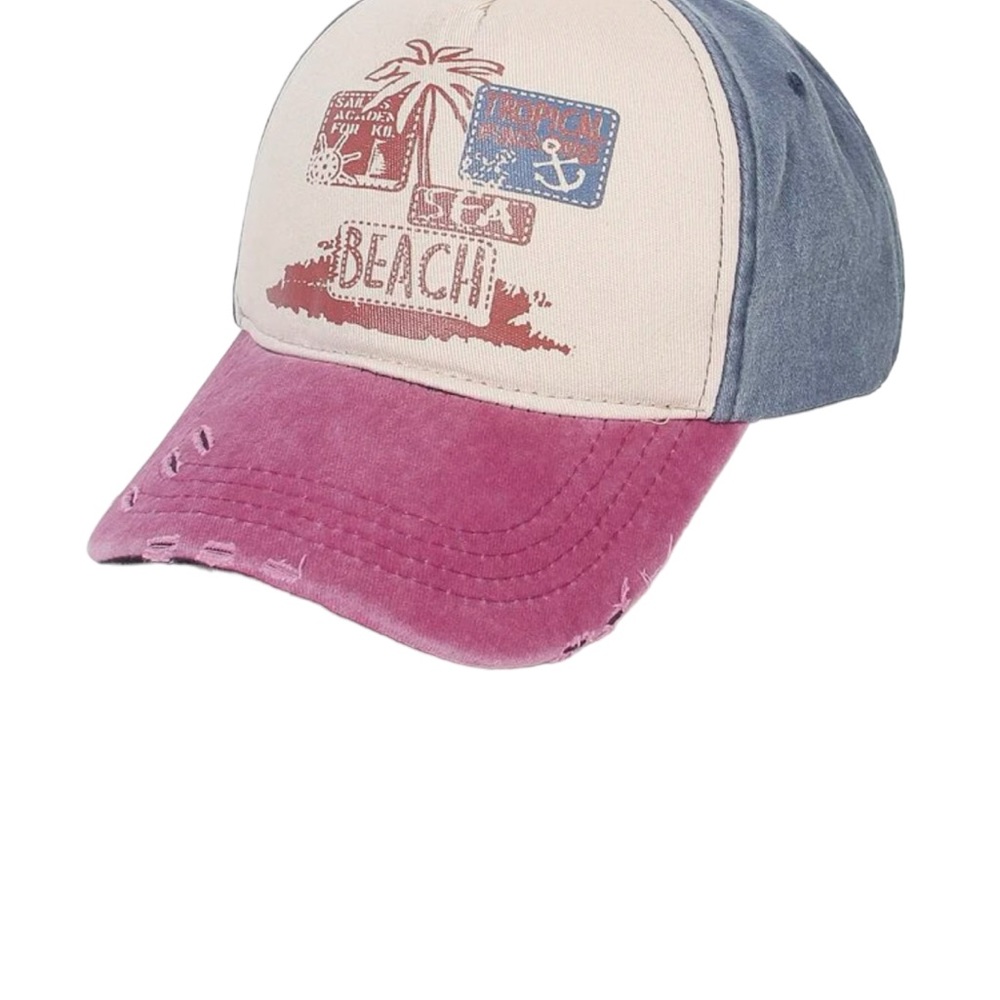 NWT Graphic Ripped Detail Baseball Cap - Picture 3 of 4